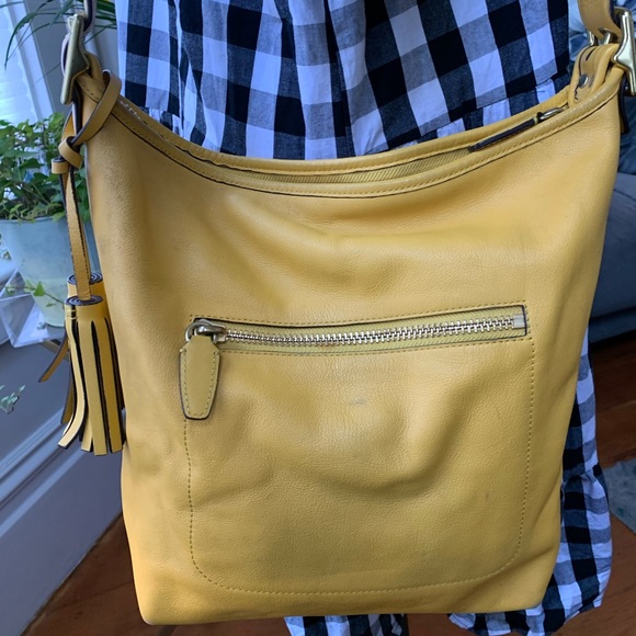 Coach Yellow Shoulder Bag with Tassel - Picture 5 of 8